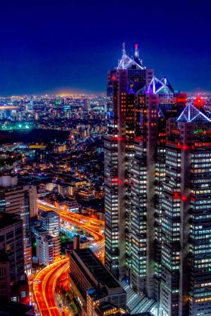 City of Glass and Neon Flow