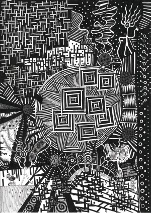 Tied in a maze of threads