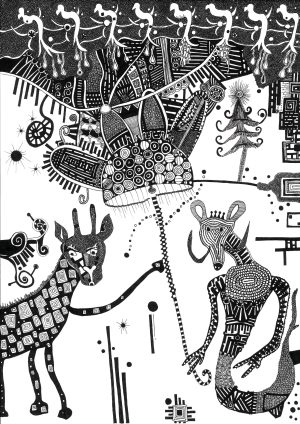 Independent giraffe