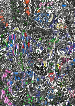A Kiss of Shadowed Sides in the Jungle (Original Artwork)