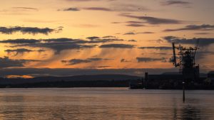 First autumn sunset