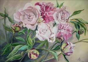 Multicoloured Bouquet of Peonies