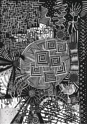 Tied in a maze of threads (Original Artwork)