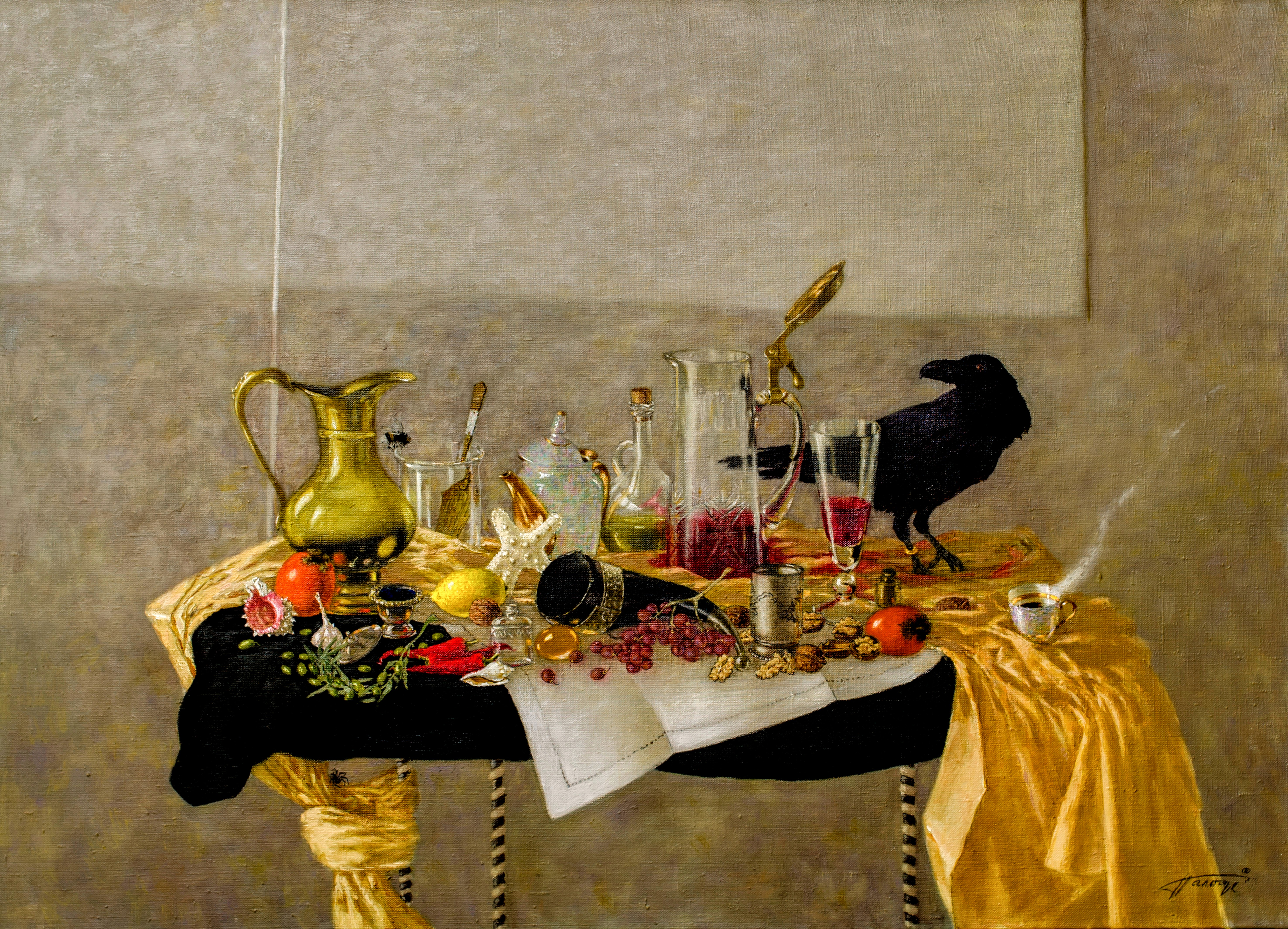 Still Life with Raven (Cornucopia) (Original Artwork)